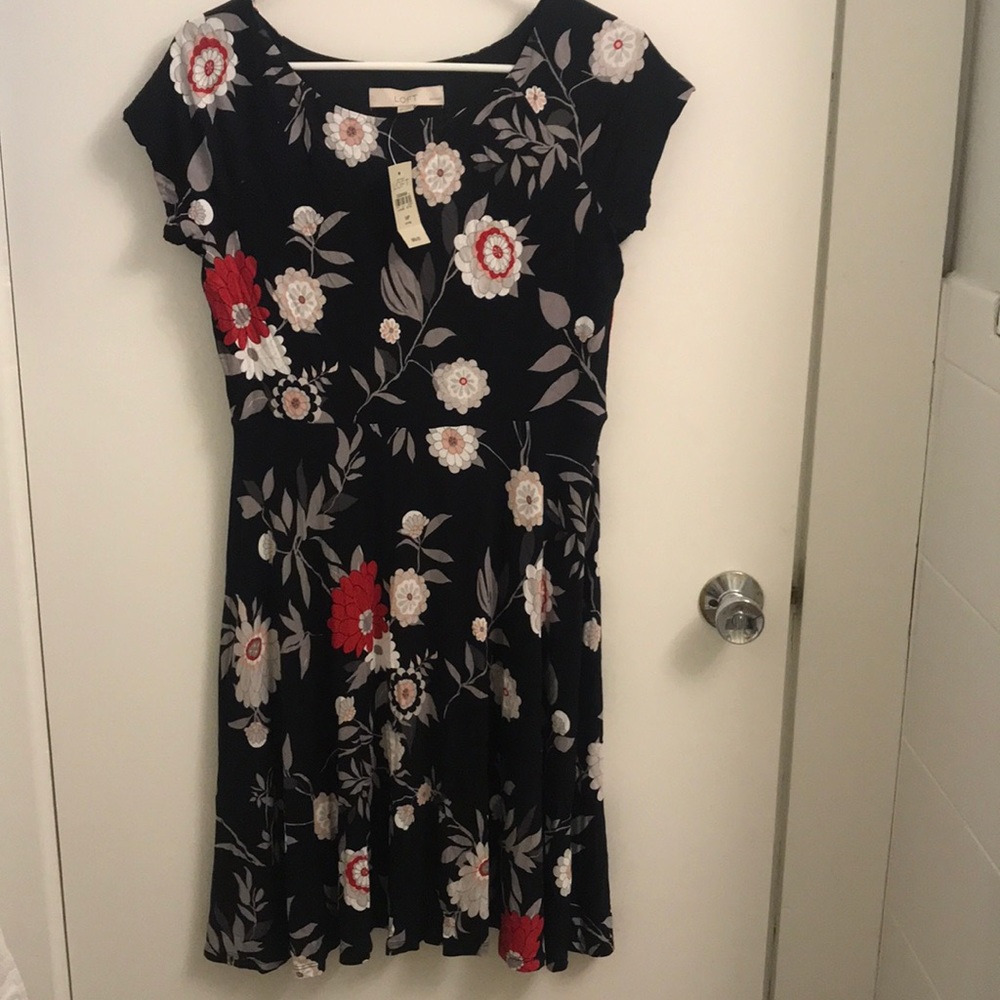 Petite M Loft black floral dress (tags still on)